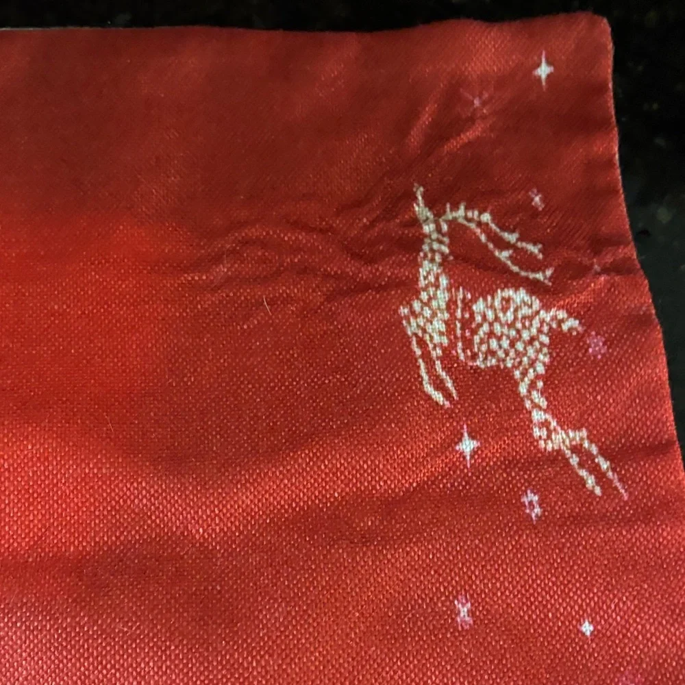 Red Christmas Pillow Cover with Reindeer Design